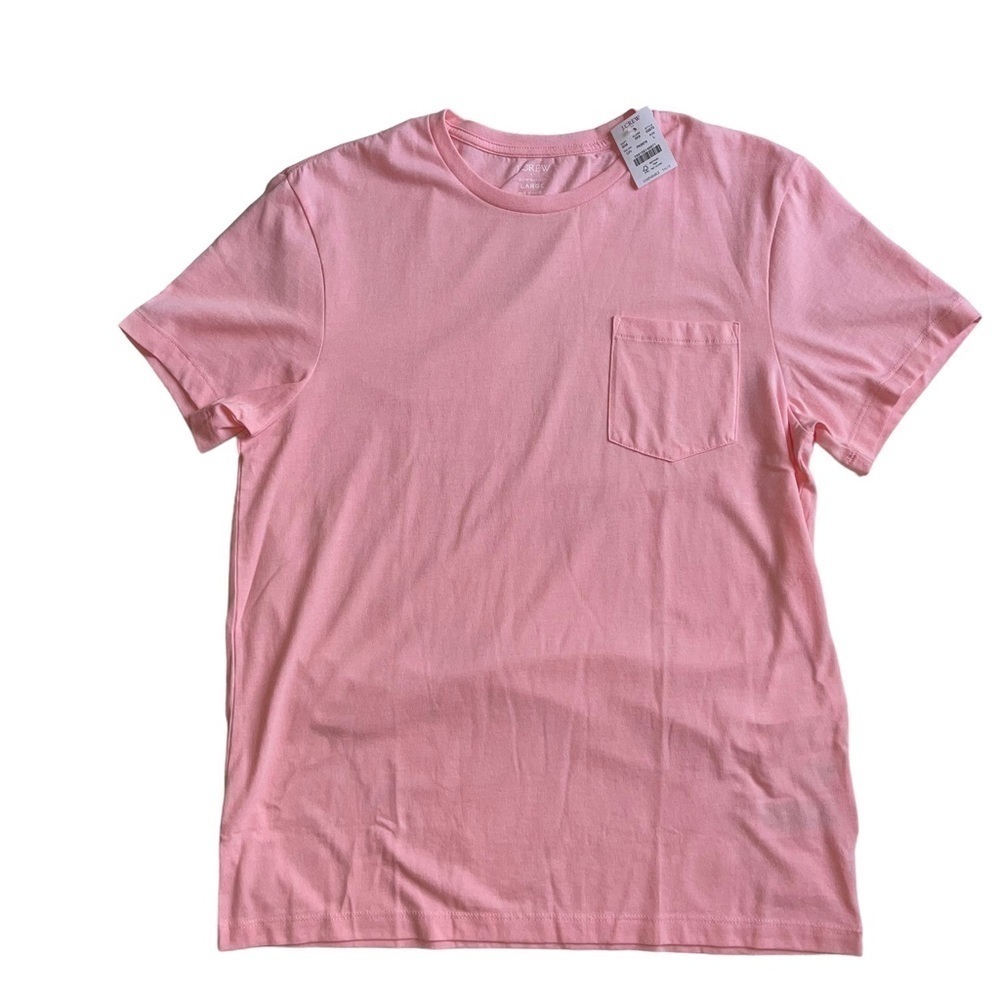 J. Crew Men’s size Large Pocket Tee Slim Heathered Washed T-Shirt cool Pink NWT
